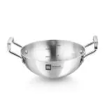 Bergner BE Essential TriPly Stainless Steel 18 cm Extra Deep Kadai/Indian Wok, 1 L Kadhai, Even Heat Distribution, Consumes Less Oil, Easy to Clean, Gas Stove Compatible, Silver, 5-Year Warranty