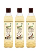 KLF Coconad Natural Coconut Vinegar (Distilled), 500ml ( Pack of 3)