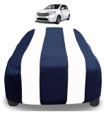 Auto Hub Car Cover Compatible with Maruti Celerio with Mirror Pockets, Triple Stitched, Water Resistant Car Body Cover, Navy, White