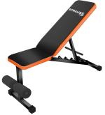 Strauss Orange Iron Adjustable Heavy Duty Workout Gym Bench