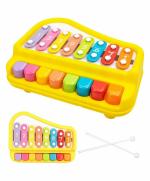 Zyamalox Little Toys Multicolor Plastic 2 in 1 Piano Xylophone Musical Instrument with 8 Key Scales for Kids (2 - 15 Y)