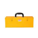 Pahal Tool Box Metal Single Compartment Portable Heavy Duty For Electrician Plumber Technician Carpenter Domestic Yellow Length 16 Inch