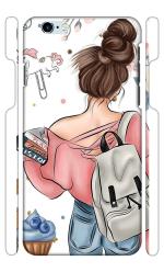 YAPZONE | Designer Back Case Cover for Apple iPhone 6+ / 6s+ iPhone 6 Plus / 6s Plus | Cool Girl with Books and Bag |