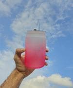 Tap2kaart juice Glass Tumbler with Glass Straw Mug for Adults and Kids - 450ml- Pack of 1 - Fruit Juice Milk Cup Sipper Tea N Coffee Cup Can