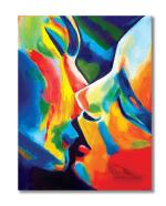 Tamatina Multicolor Modern Art Love Abstract Unframed Art Canvas Painting - 36X27 Inch