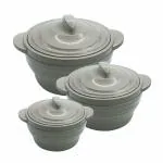 Nayasa Cornello Insulated Inner Stainless Steel Casserole set 3pc (500ml, 1000ml, 1500ml) | BPA Free | Food Grade | Easy to Carry | Easy to Store | Serving Casserole | Ideal for Chapatti |Cool Green