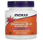 NOW Foods, Vitamin D-3, High Potency, 5,000 IU, 120 Softgels