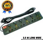Sanhan ELECTRIC BOARD POWER STRIP MULTI PLUG 7 socket 6 switch best quality 7 Socket Extension Boards (Black, 3.5 m)