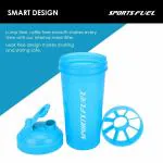Sports Fuel Shaker Bottles Workout Supplement Protein Shake Gym Water Bottle Gym Sipper Bottle For Men & Women, BPA Free ( 700 ml ) (Blue)