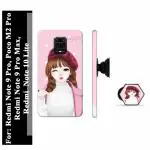Mobi Elite Preety Cute Girl Printed Hard Back Cover Case with Mobile Holder, Pop holder, Pop socket for Mi Redmi Note 9 Pro, Mi Redmi Note 9 Pro Max, Mi Redmi Note 10 Lite, Xiaomi Poco M2 Pro