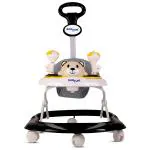 BUMTUM Baby Walker | Baby Walker With Parental Handle, Music & Stopper | 6-48 Months | Walker for Baby | Multifunctional & Adjustable | Bear Walker Black