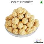 Goodness Grocery Home Made Sweetened White Till Ladoo Made with Pure Jeggery (450gm)