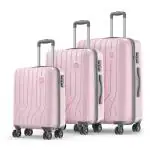 Genie Swing Trolley Bag Small Size, 56 cms Lavender Hard Side Travel Bag for Women, 8 Wheel Luggage Suitcase for Travelling, Cabin-Friendly, Scratch Resistant, Small Trolley Suitcase