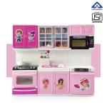 NHR Star Plastic Luxury Kitchen Set for Kids and Girls Big Cooking Set With Light and Sound Play Toys Battery Operated 4 Door Station Kitchen Set, Pretend Playset for kids and girls