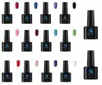 24X7 Emall Multicolor Long-Lasting Uv Nail Gel, 7.5 Ml Each With Top And Base (Set Of 14)
