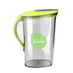 Nayasa Icon Jug- 2100 ML | Cold Water Jug with Lid | Study Handle | Press Lock Button to Open | Leakproof Lid | Strong & Flat Body | Glass Finish Look | Milk & Juice Beverage Carafes| Green
