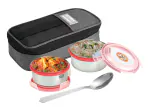 Balliram's Prosila Life Style Lunchbox with Lock n Lock Stainless steel containers | Stone Grey
