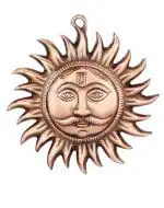 CraftHouse Lord Sun Idol Suraj Surya Murti Statue Brass Decorative Showpiece for Wall Decor