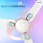 Crompton Energion Stylus 1200 mm (48 inch) BLDC Ceiling Fan with Remote and Anti-Dust Technology High Speed Energy Efficient Designer (Glow White)