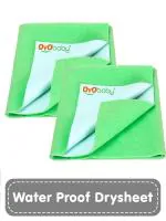 OYO BABY Quick Dry Waterproof Baby Bed Protector Pack of 2 Dry Sheet (Large 140 x 100 cm) Light Green