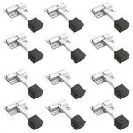 DOORTAIN Stainless Steel Single Square Rod Rubber Door Stopper for Home 4 Inch, Chrome Finish (Pack of 12)