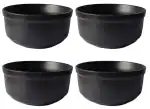 RTWARE Reusable Ceramic Bowls, 200 ml, Black, 3 Piece Soup Bowls, Mixing Bowls, Serving Bowls, Oven and Dishwasher Safe Katori