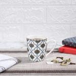 Femora Ceramic Desh Ki Mitti Grey Orchids, Caremic Tea Cup, Coffee Mugs, Set Of 6 Pcs, 160 Ml, 0.16 Liter