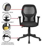 ZOWWI Premium Office Chair with Adjustable Height, Lumbar Support, and 360 Degree Swivel, for Ultimate Comfort and Productivity, Suitable for Home, Office, and Gaming, Black