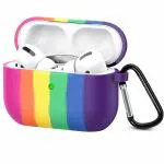 Ragro Silicone Front And Back Case With Keychain For Apple Airpods Pro 2 (Multicolor)