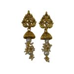 Priyansh Enterprise Handmade Gold Crystal Traditional Ad Earrings For Parties, Festivals For Women