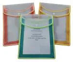 Shining Zon A4, B4, Fullscape, Legal Size Paper Document Cretificate Holder Snap Button File Folder Heavy Duty Matt Finish Waterproof Transparent File Pouch (Pack Of 3, Assorted Colour)