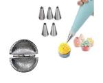 BLUE WONDER Cake Decorating 6 Pcs Nozzle with 1 Pcs Aluminum Gujiya and (Multicolour, Pack of 2)