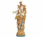 Kartique Stone Work Brass Krishna Idol (25 x 15 cm)