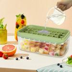 R T ENTERPRISE New One Button Release Ice Cubes, Ice Cube Tray with Lid and Bin, Ice Cubes Molds & Scoop,Ice Cube Trays for Freezer, (48 CUBE)