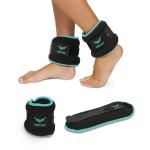 XTRIM Neoprene Weighted Straps for Wrist & Ankle, Weights for Arms/legs, Luxurious Comfort For Jogging, Aerobics, Toning Cardio, Glutes (1 pair, Aqua, 500 Grams)