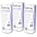 MasKing Purple Pattern Sheet Kitchen Tissue, Swipe, Towel Roll Multi-Purpose Dry Cleaning Roll Reusable Washable Easy to use Cleaning Tissue Household Sheet (50 Pulls Per Roll) Pack of 03