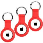 SQUIF Red Silicone Anti-Lost Device Locator Tracker Airtag Keychain Protective Sleeve Case