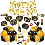 Zyozique 46 Pcs Bachelorette Party Decorations Kit, Bridal Shower Party Supplies & Bride To Be Decoration Banner And Photo Booth Props (Set Of 46) Gol