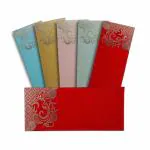 Fonsie Multicolor Ganesh ji design cash envelopes for gifting money on wedding gift, baby shower gift, shagun, family gatherings with name space pack of 25.