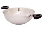 Chefkraft Silver, Black Stainless Steel Tri Ply Heavy Bottom Food Grade 18,8 Kadai - 22Cm