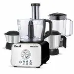 Inalsa INOX 1000 Plus, 1000W, Food Processor with Mixer Grinder,Copper Motor,Precise Electronic 25 Speeds Knob,14 Function,3 Pre-set Buttons, Food Grade Blender Jar,304 SS Grade 2 Jars, Black/Silver