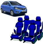 AUTO-SAFE Blue, White PU Leather Car Seat Cover for Tata Zest Pack of 4