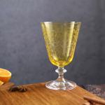 Smartserve Bella Engraved Red Wine Glass Set, 350ml, Set of 6, Yellow