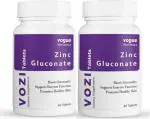 VOGUE Pharmaceuticals Pvt. Ltd. Vogue Wellness Vozi Zinc Gluconate Immunity Booster, Promotes Healthy Skin 60 Pcs Each (Pack Of 2)