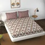 Florida Bedsheet for King Size Bed with Pillow Cover and Made of Microfiber with Geometric Print