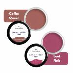 Aravi Organic Lip and Cheek Tint - With Goodness of Vitamin E & Candelila Wax - Nourishes & Hydrates Dry Chapped Lips, Blush & Eyeshadow For All Skin Types - 8 gm Each (Coffee Queen & Beet Pink)