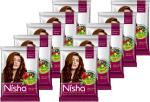 Nisha Natural Henna Based Hair Colour Powder Natural Brown,15 gm Each (Pack of 10) | No Ammonia | 100% Grey Coverage