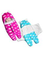 VParents 3-in-1 Soft Hooded Baby Blanket Wrapper -0-6 Months Swaddle for New Born Sleeping Bag Gift Bath Towel Bath Robe Pack of 2 Combo - Pink and Blue
