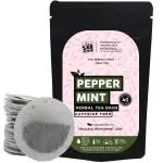 Herbal Peppermint Tea Bag Organic - 40 Eco-Friendly tea bags in Resealable pouch by The Tea Trove