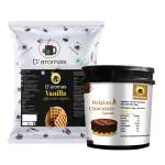 D'aromas Belgian Chocolate Spread 1kg with Vanilla Multigrain Waffle Mix 1Kg|Eggless|Baking Combo